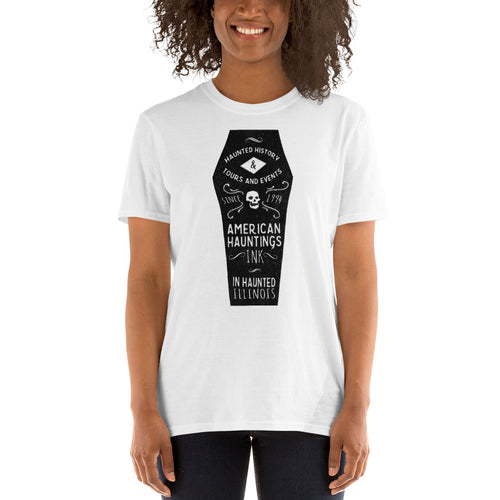 Black Coffin Short Sleeve Tee Shirt - American Hauntings