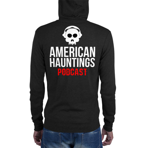 American Hauntings Podcast Logo Zip Up Hoodie - American Hauntings